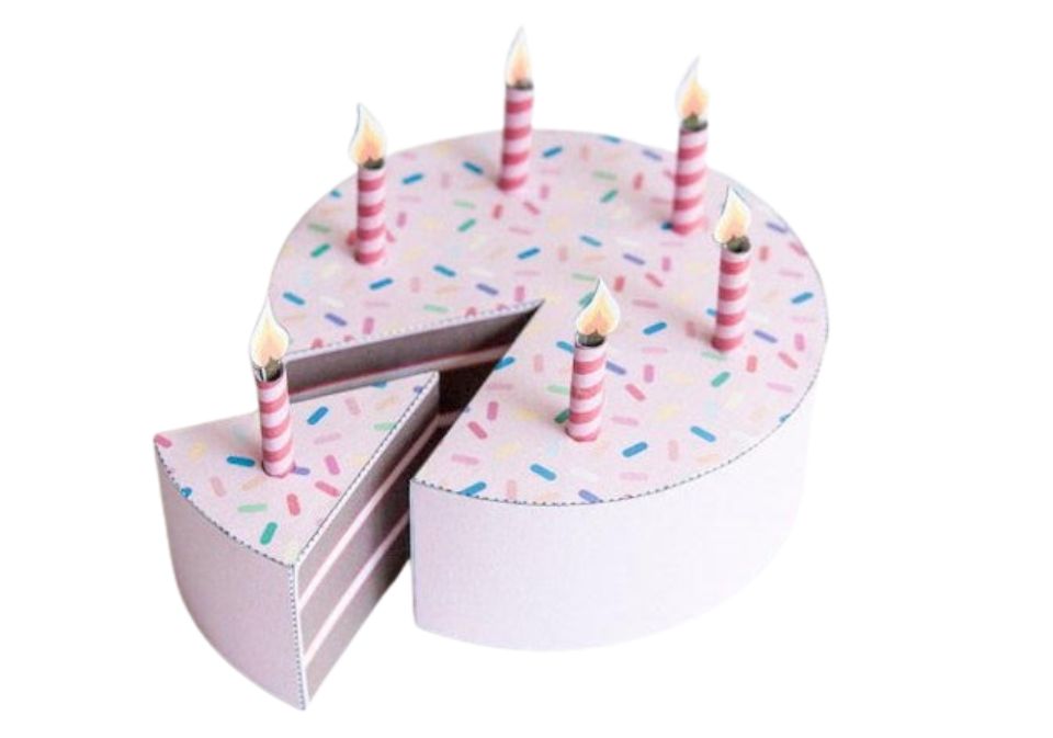 Papercraft pastel de cumpleaños